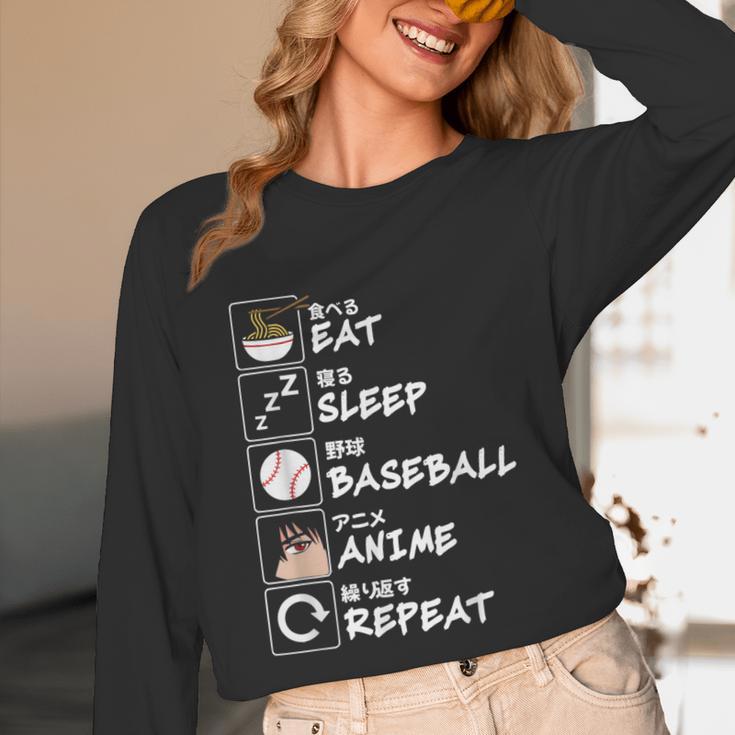 Eat Sleep Baseball Anime Repeat Japanese Otaku Unisex Long Sleeve T-Shirt