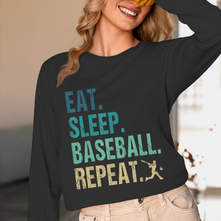 Eat Sleep Baseball Repeat Baseball Player Baseball Unisex Long Sleeve T-Shirt