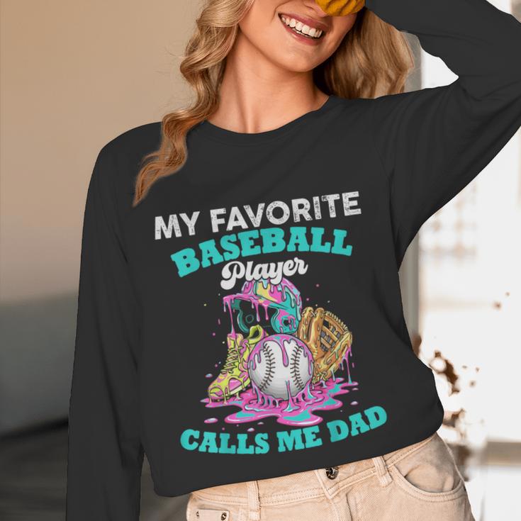 My Favorite Baseball Player Calls Me Dad Ice Cream Drip Unisex Long Sleeve T-Shirt My Favorite Baseball Player Calls Me Dad Ice Cream Drip Unisex Long Sleeve T-Shirt