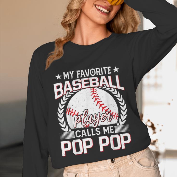My Favorite Baseball Player Calls Me Pop Pop Unisex Long Sleeve T-Shirt My Favorite Baseball Player Calls Me Pop Pop Unisex Long Sleeve T-Shirt