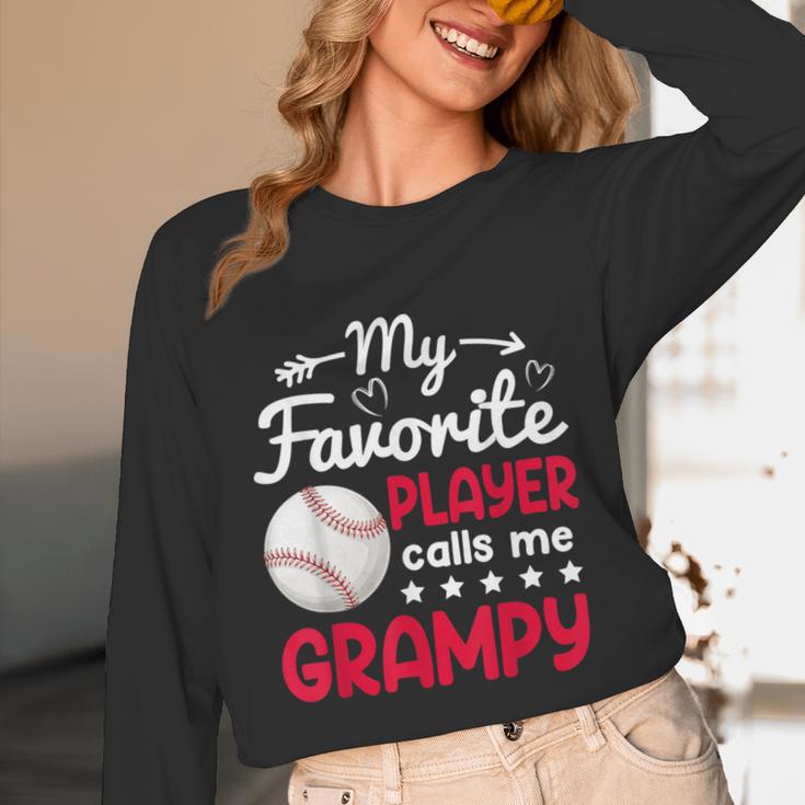 My Favorite Player Calls Me Grampy Baseball Grampy Unisex Long Sleeve T-Shirt