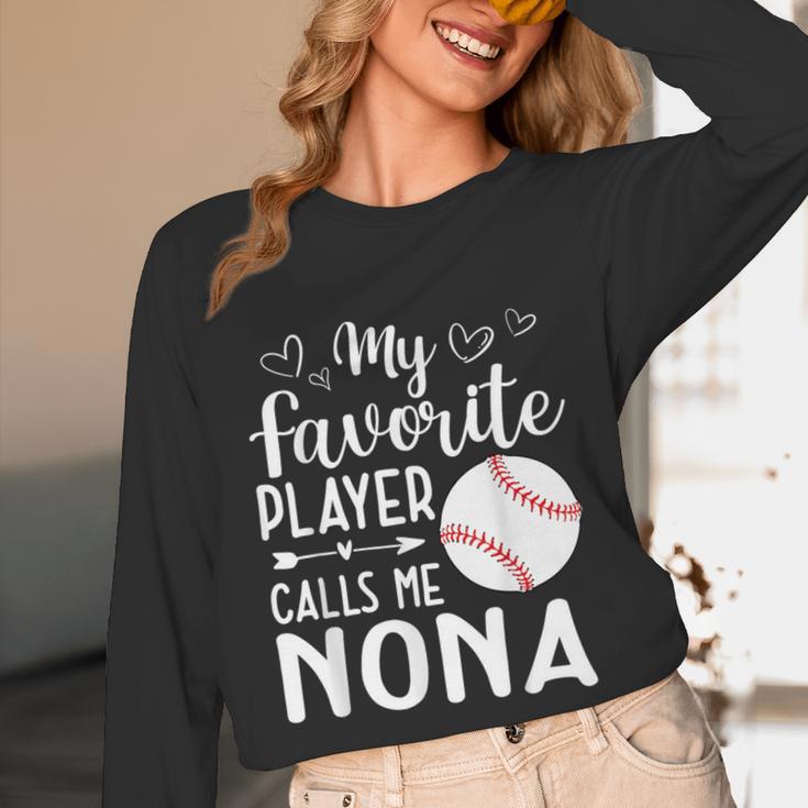 My Favorite Player Calls Me Nona Baseball Player Unisex Long Sleeve T-Shirt