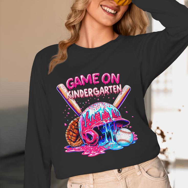 Game Kindergarten Baseball Ice Cream Drip On Back To School Unisex Long Sleeve T-Shirt