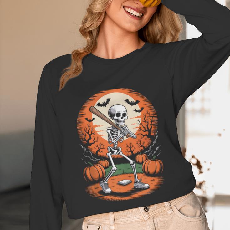 Halloween Skeleton Baseball Player Costume Men Boys Kids Unisex Long Sleeve T-Shirt Halloween Skeleton Baseball Player Costume Men Boys Kids Unisex Long Sleeve T-Shirt