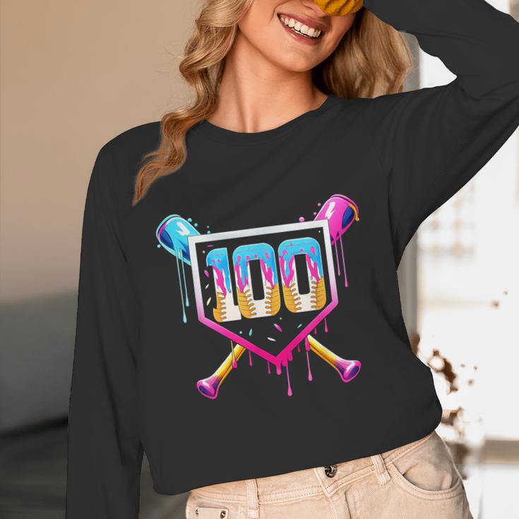 Happy 100 Days Of School Baseball Drip 100th Day Of School Unisex Long Sleeve T-Shirt Happy 100 Days Of School Baseball Drip 100th Day Of School Unisex Long Sleeve T-Shirt