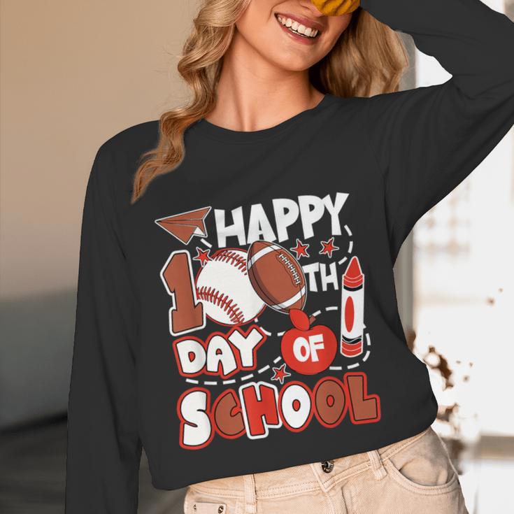 Happy 100 Days Of School Baseball Football PE Teacher Unisex Long Sleeve T-Shirt Happy 100 Days Of School Baseball Football PE Teacher Unisex Long Sleeve T-Shirt