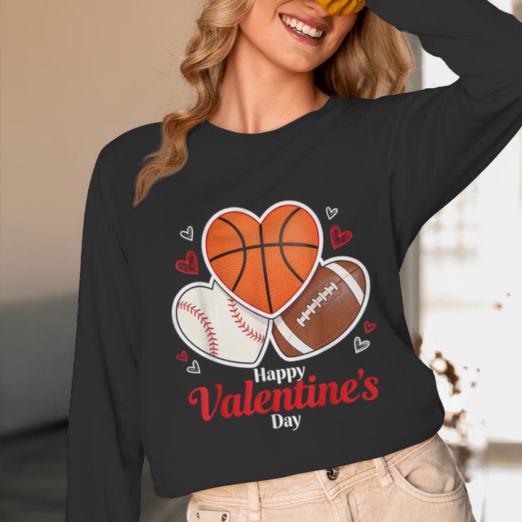 Happy Valentine’s Basketball Football Valentine Baseball Unisex Long Sleeve T-Shirt Happy Valentine’s Basketball Football Valentine Baseball Unisex Long Sleeve T-Shirt