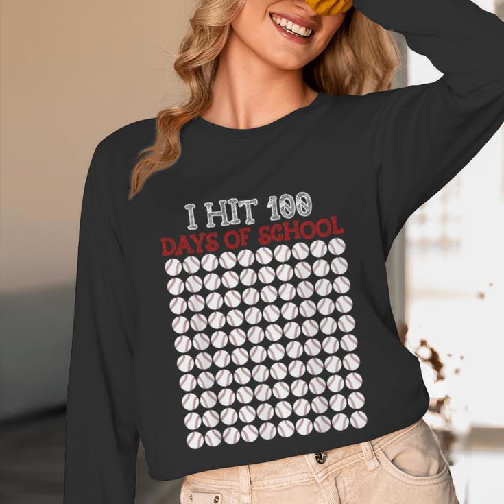 I Hit 100 Days Of School Baseball Lover Teacher Student Unisex Long Sleeve T-Shirt I Hit 100 Days Of School Baseball Lover Teacher Student Unisex Long Sleeve T-Shirt