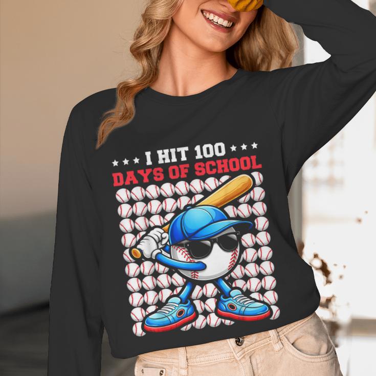I Hit 100 Days Of School Baseball Player Kids Boys Son Unisex Long Sleeve T-Shirt I Hit 100 Days Of School Baseball Player Kids Boys Son Unisex Long Sleeve T-Shirt
