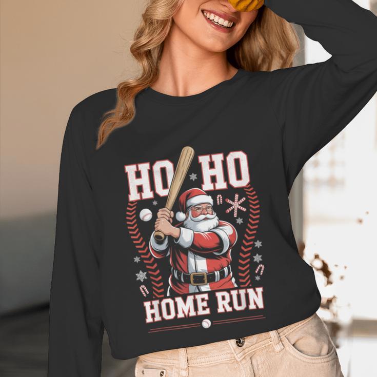 Ho Ho Home Run Baseball Christmas Holiday Sports Santa Unisex Long Sleeve T-Shirt Ho Ho Home Run Baseball Christmas Holiday Sports Santa Unisex Long Sleeve T-Shirt