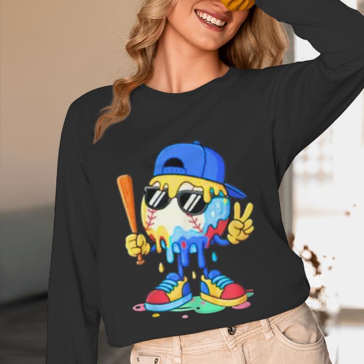 Ice Cream Baseball Drip Spots Sprinkle For Boys Youth Kids Unisex Long Sleeve T-Shirt Ice Cream Baseball Drip Spots Sprinkle For Boys Youth Kids Unisex Long Sleeve T-Shirt