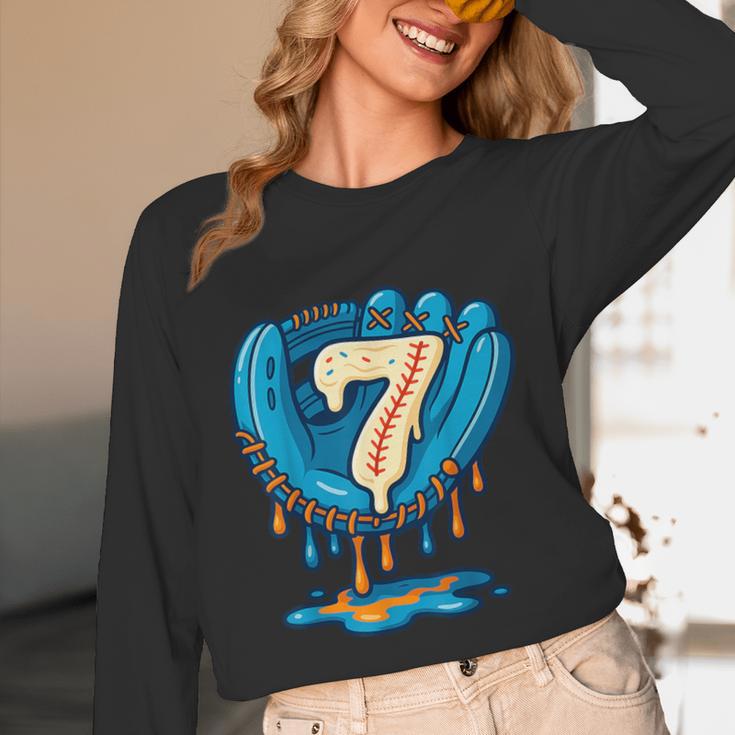 Ice Cream Baseball Glove 7th Birthday Edition Unisex Long Sleeve T-Shirt