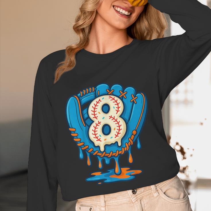 Ice Cream Baseball Glove 8th Birthday Edition Unisex Long Sleeve T-Shirt