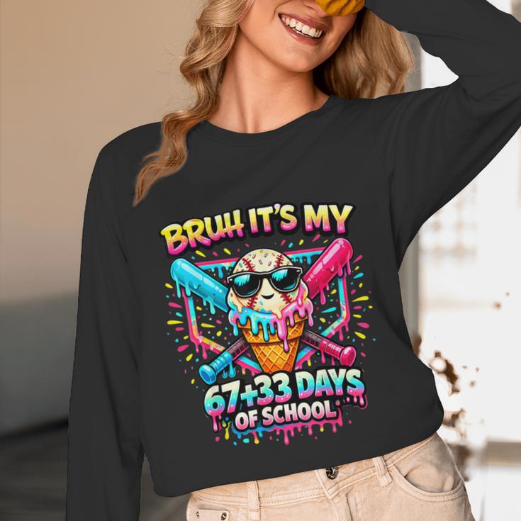 It's My 6733 Days Of School Baseball Ice Cream Dripping Unisex Long Sleeve T-Shirt