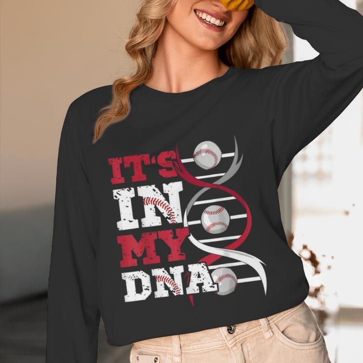ITS In My DNA Baseball Sport Player Saying Baseball Fan Unisex Long Sleeve T-Shirt
