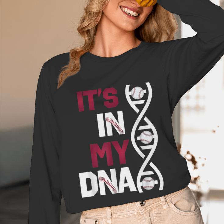 ITS In My DNA Baseball Sport Player Saying Unisex Long Sleeve T-Shirt ITS In My DNA Baseball Sport Player Saying Unisex Long Sleeve T-Shirt