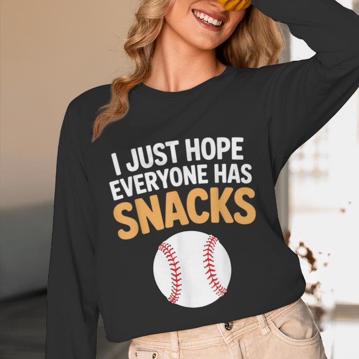 I Just Hope Everyone Has Snacks Baseball Game Day Fan Unisex Long Sleeve T-Shirt