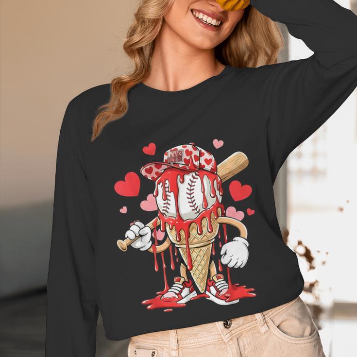 Kids Baseball Drip Ice Cream Apparel Kids Boys Valentine Unisex Long Sleeve T-Shirt Kids Baseball Drip Ice Cream Apparel Kids Boys Valentine Unisex Long Sleeve T-Shirt