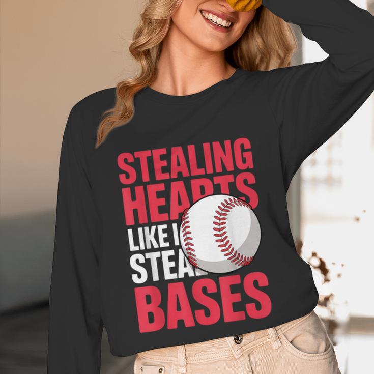 Kids Stealing Hearts Like I Steal Bases Cute Baseball Boys Unisex Long Sleeve T-Shirt Kids Stealing Hearts Like I Steal Bases Cute Baseball Boys Unisex Long Sleeve T-Shirt