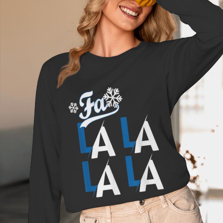 LA Baseball Fan Christmas FA La La Holiday Blue Theme Unisex Long Sleeve T-Shirt