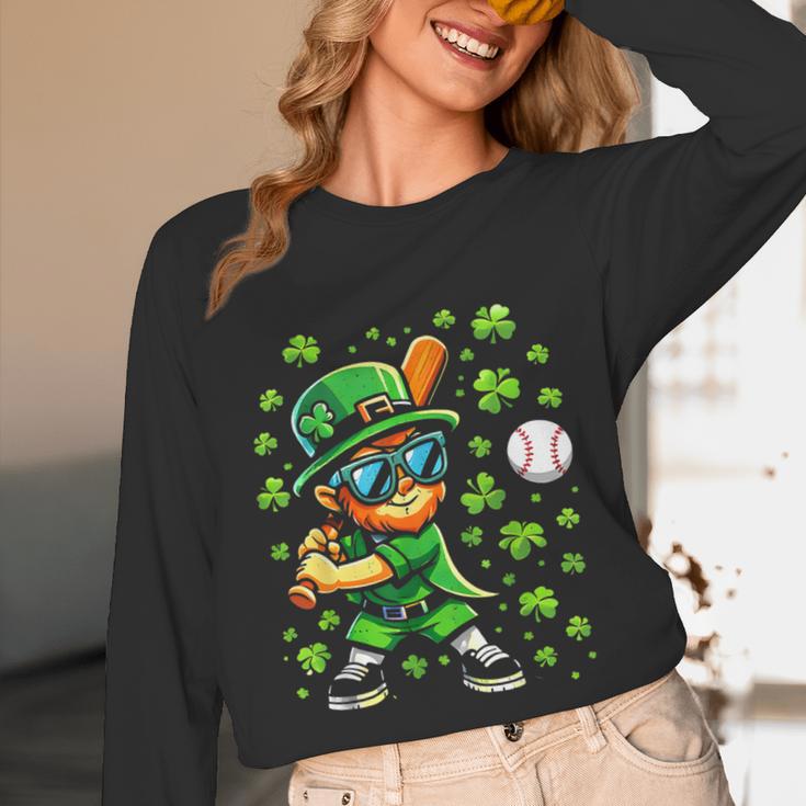 Leprechaun Playing Baseball Happy St Patricks Day Men Boys Unisex Long Sleeve T-Shirt Leprechaun Playing Baseball Happy St Patricks Day Men Boys Unisex Long Sleeve T-Shirt