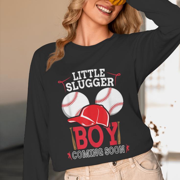 Little Slugger Boy Coming Soon Baby Announcement Baseball Unisex Long Sleeve T-Shirt Little Slugger Boy Coming Soon Baby Announcement Baseball Unisex Long Sleeve T-Shirt