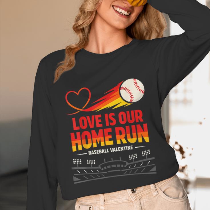 Love Is Our Home Run Baseball Valentine Couple Unisex Long Sleeve T-Shirt Love Is Our Home Run Baseball Valentine Couple Unisex Long Sleeve T-Shirt
