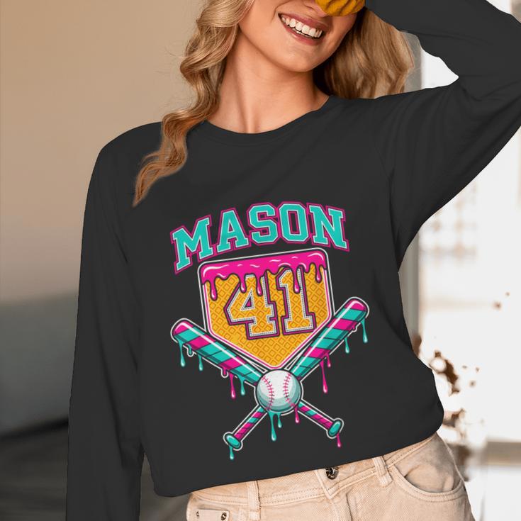 Mason 41 Meme Ice Cream Drip Baseball Birthday Costume Unisex Long Sleeve T-Shirt Mason 41 Meme Ice Cream Drip Baseball Birthday Costume Unisex Long Sleeve T-Shirt
