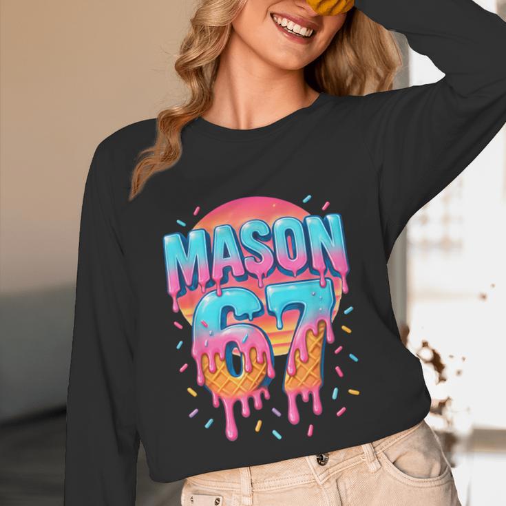 Mason 67 Costume Ice Cream Baseball Drip 6 7 Meme Six Seven Unisex Long Sleeve T-Shirt