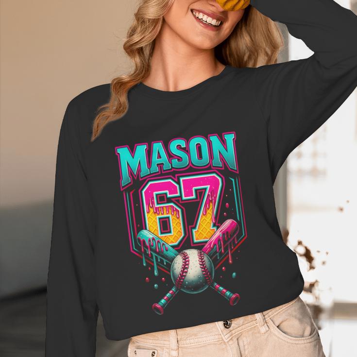 Mason 67 Ice Cream Drip Baseball Ice Cream Drip Unisex Long Sleeve T-Shirt