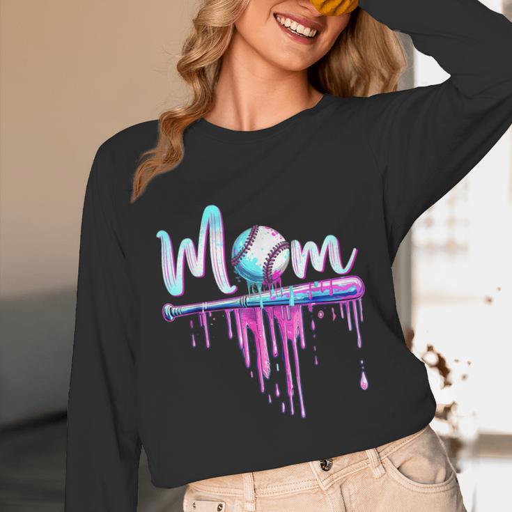 Mom Baseball Ice Cream Drip Birthday Boy Family Unisex Long Sleeve T-Shirt Mom Baseball Ice Cream Drip Birthday Boy Family Unisex Long Sleeve T-Shirt