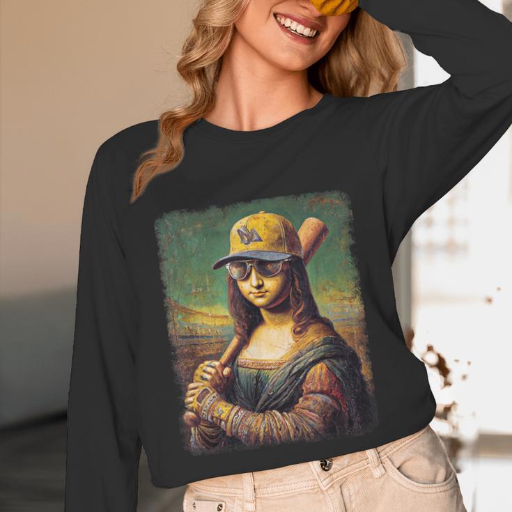 Mona Lisa Baseball Trending Aesthetic Streetwear Unisex Long Sleeve T-Shirt