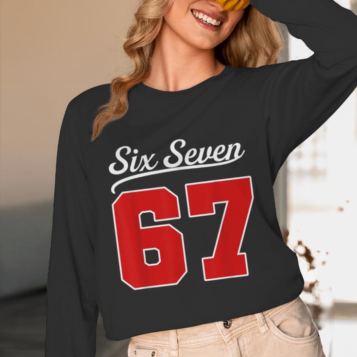 Number 67 Numbered Six Seven Baseball Jersey Style Team 67 Unisex Long Sleeve T-Shirt