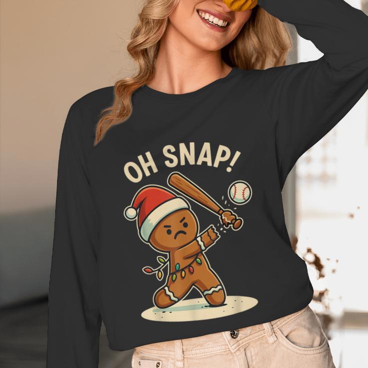 Oh Snap Gingerbreadman Baseball Christmas Men Boys Toddlers Unisex Long Sleeve T-Shirt Oh Snap Gingerbreadman Baseball Christmas Men Boys Toddlers Unisex Long Sleeve T-Shirt