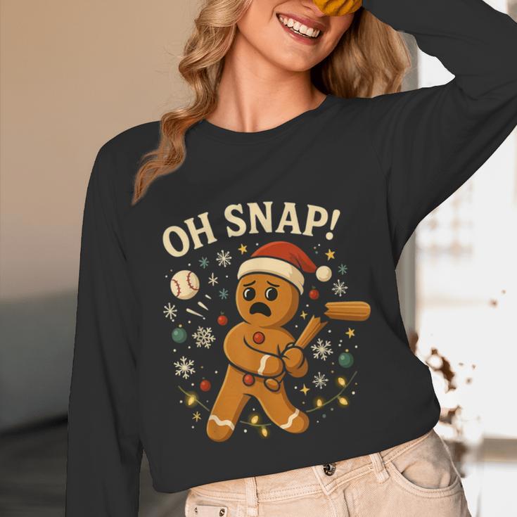Oh Snap Gingerbreadman Christmas Baseball Unisex Long Sleeve T-Shirt Oh Snap Gingerbreadman Christmas Baseball Unisex Long Sleeve T-Shirt