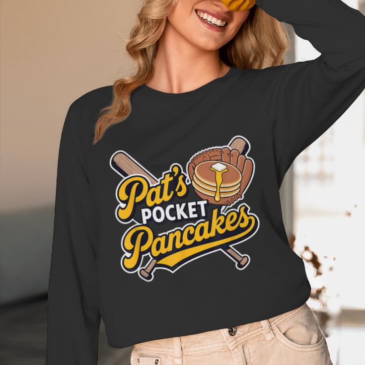 Pat's Pocket Pancakes Baseball Glove Stack Syrup Unisex Long Sleeve T-Shirt