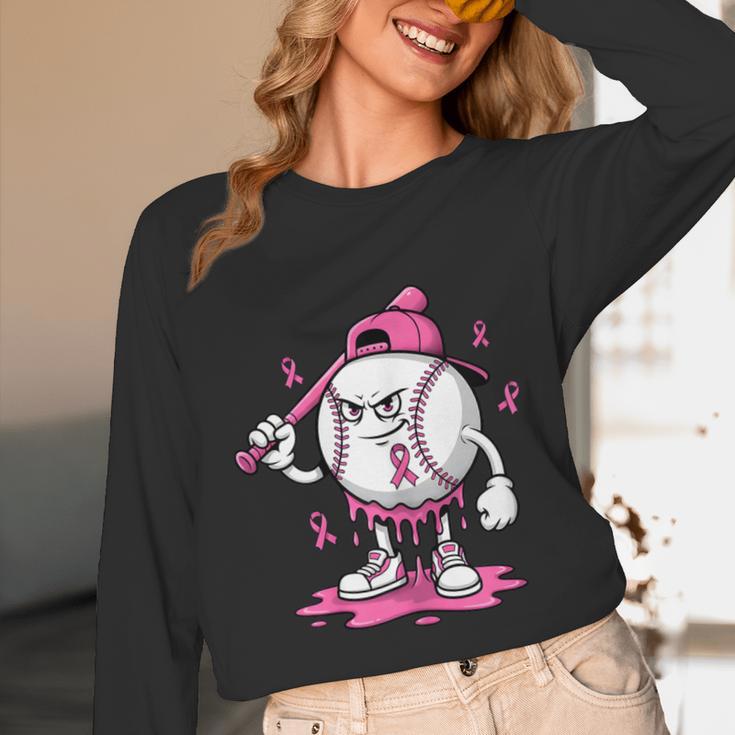 Pink Ribbon Baseball Breast Cancer Awareness Unisex Long Sleeve T-Shirt Pink Ribbon Baseball Breast Cancer Awareness Unisex Long Sleeve T-Shirt