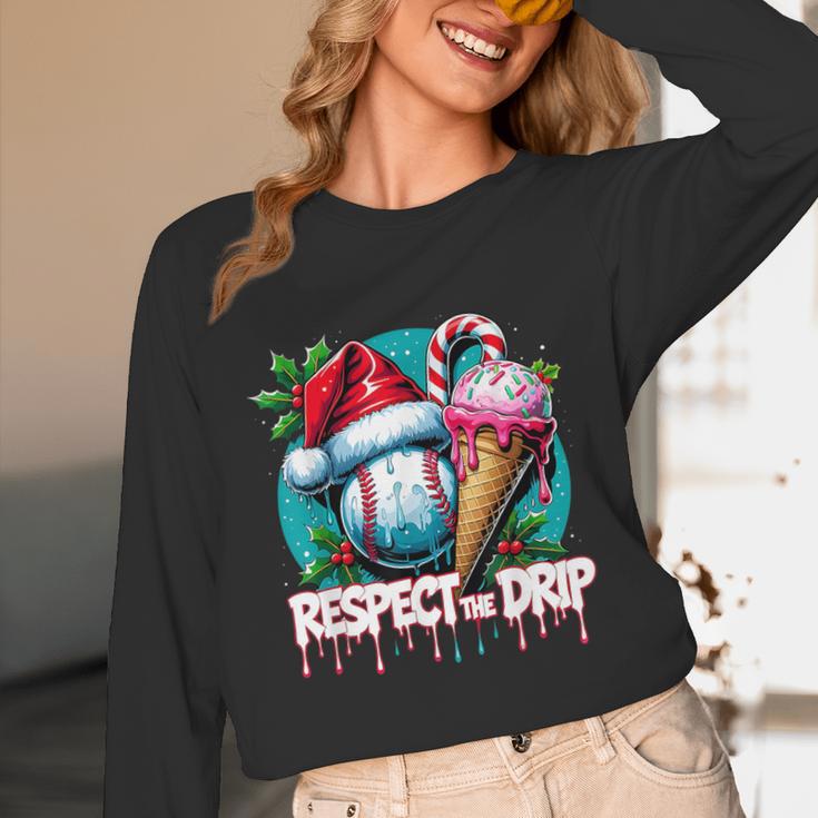 Respect The Drip Baseball Christmas Holiday Unisex Long Sleeve T-Shirt
