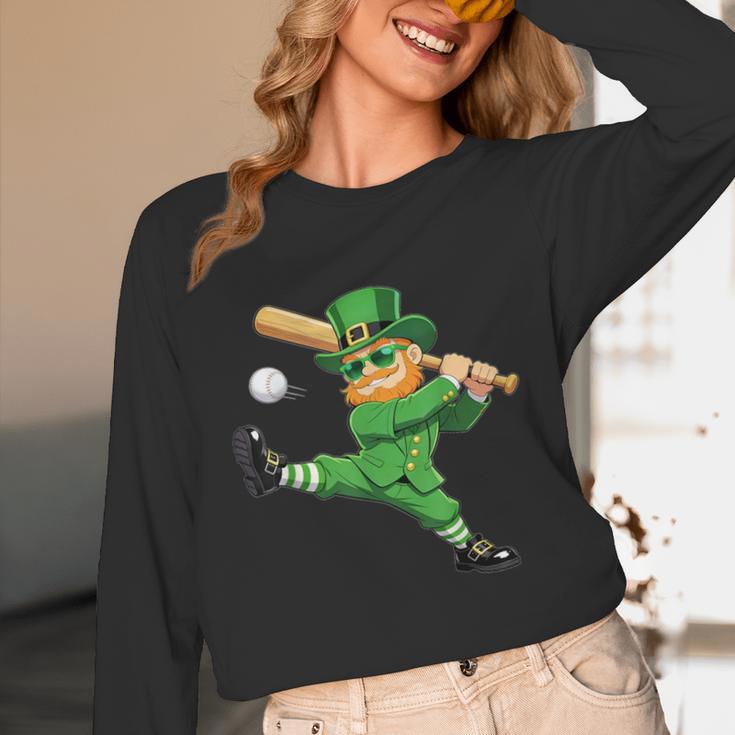Retro Leprechaun Baseball St Patricks Day Sport Men Boy Kids Unisex Long Sleeve T-Shirt