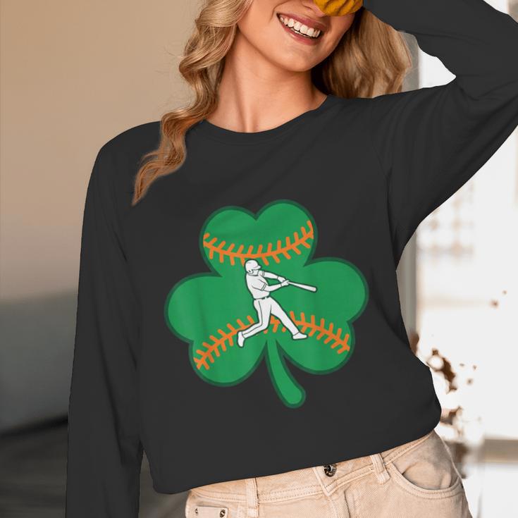 Retro Shamrock Baseball St Patricks Day Men Women Boys Girls Unisex Long Sleeve T-Shirt