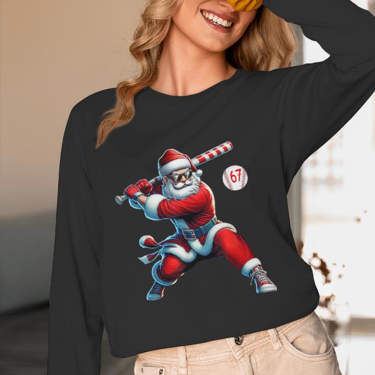 Santa Baseball Six Seven 6 7 Meme Christmas Men Boys Player Unisex Long Sleeve T-Shirt Santa Baseball Six Seven 6 7 Meme Christmas Men Boys Player Unisex Long Sleeve T-Shirt