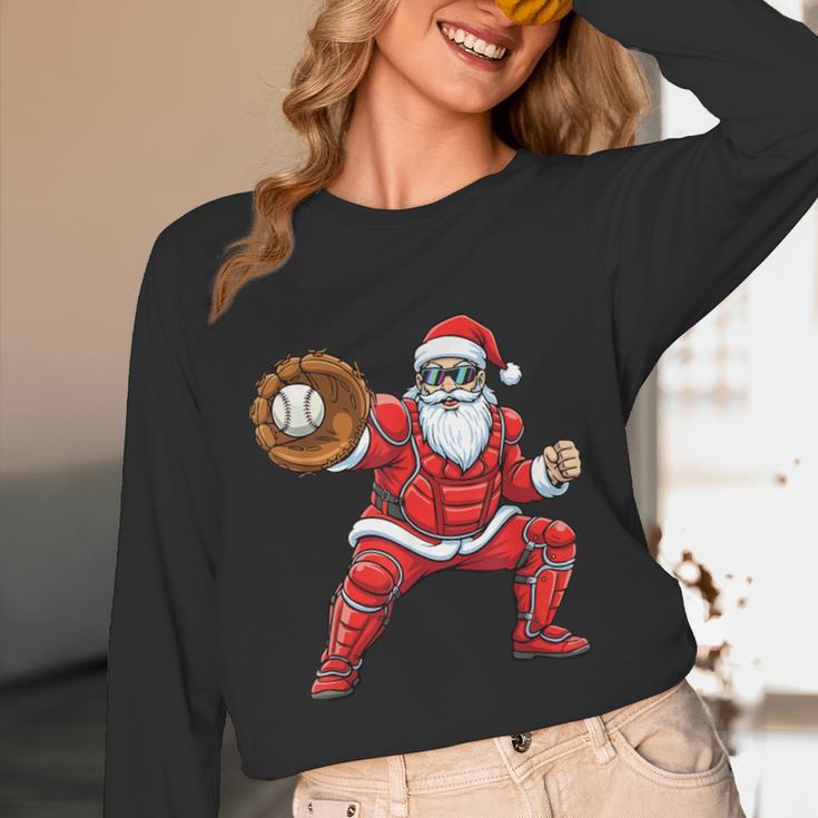 Santa Playing Baseball Baseball Lover Baseballer Xmas Unisex Long Sleeve T-Shirt Santa Playing Baseball Baseball Lover Baseballer Xmas Unisex Long Sleeve T-Shirt