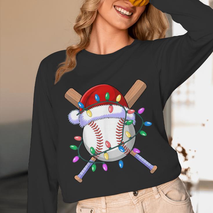 Santa Sports Christmas Baseball Player Unisex Long Sleeve T-Shirt