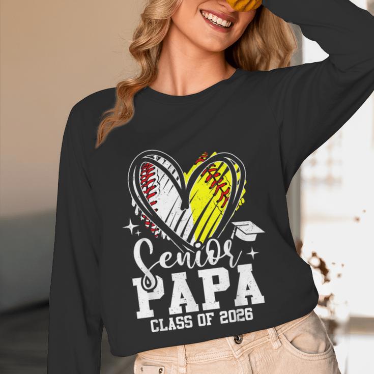 Senior Papa Class Of 2026 Baseball Softball Graduation Heart Unisex Long Sleeve T-Shirt Senior Papa Class Of 2026 Baseball Softball Graduation Heart Unisex Long Sleeve T-Shirt