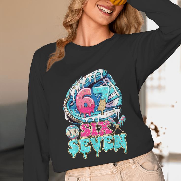 Six Seven 67 Ice Cream Drip Baseball For Boy Kids Youth Unisex Long Sleeve T-Shirt Six Seven 67 Ice Cream Drip Baseball For Boy Kids Youth Unisex Long Sleeve T-Shirt
