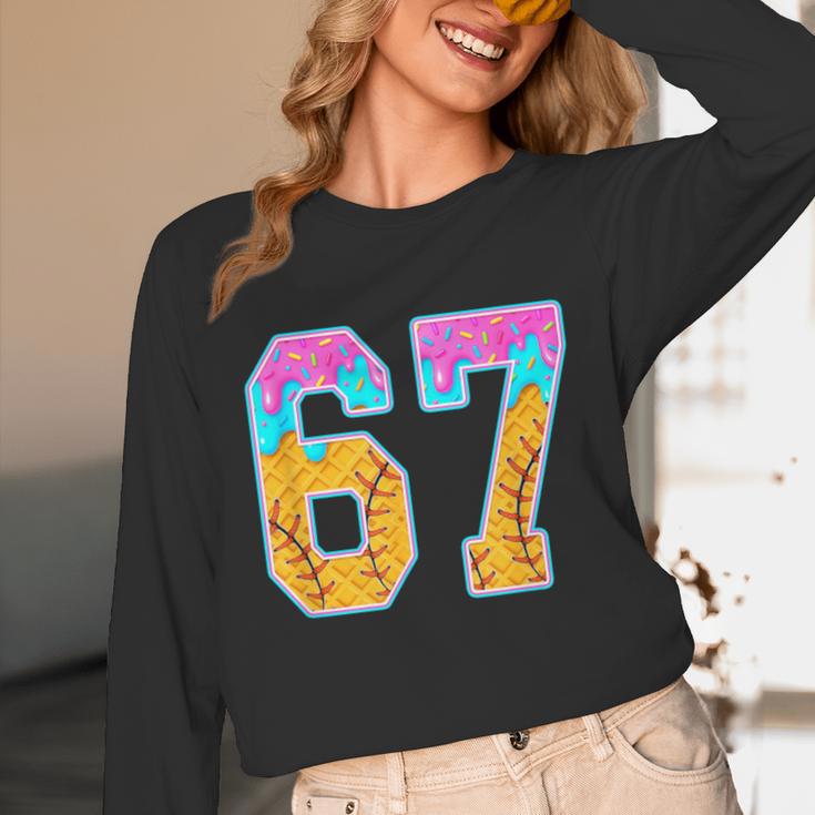 Six Seven Baseball Drip Unisex Long Sleeve T-Shirt