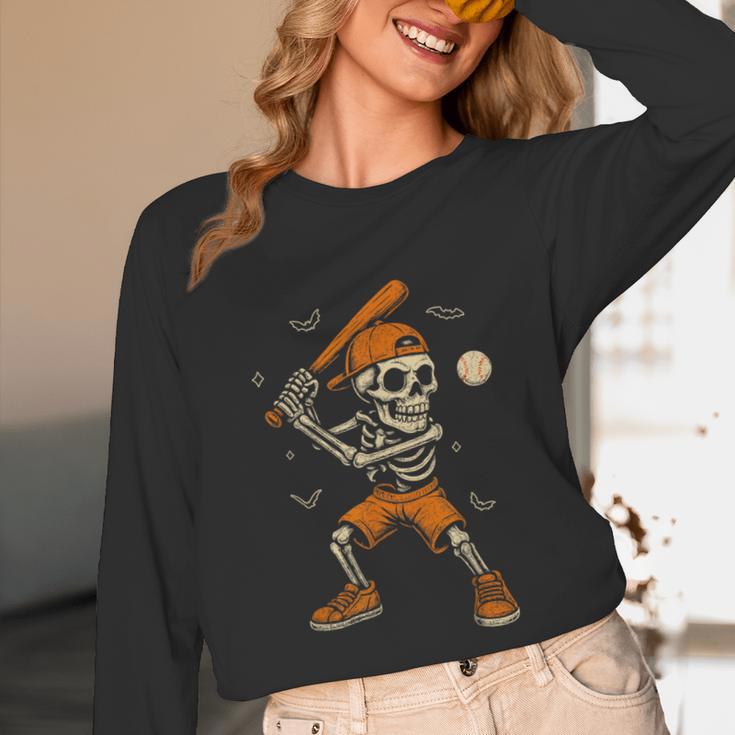 Skeleton Baseball Player Costume Halloween Men Boys Unisex Long Sleeve T-Shirt Skeleton Baseball Player Costume Halloween Men Boys Unisex Long Sleeve T-Shirt