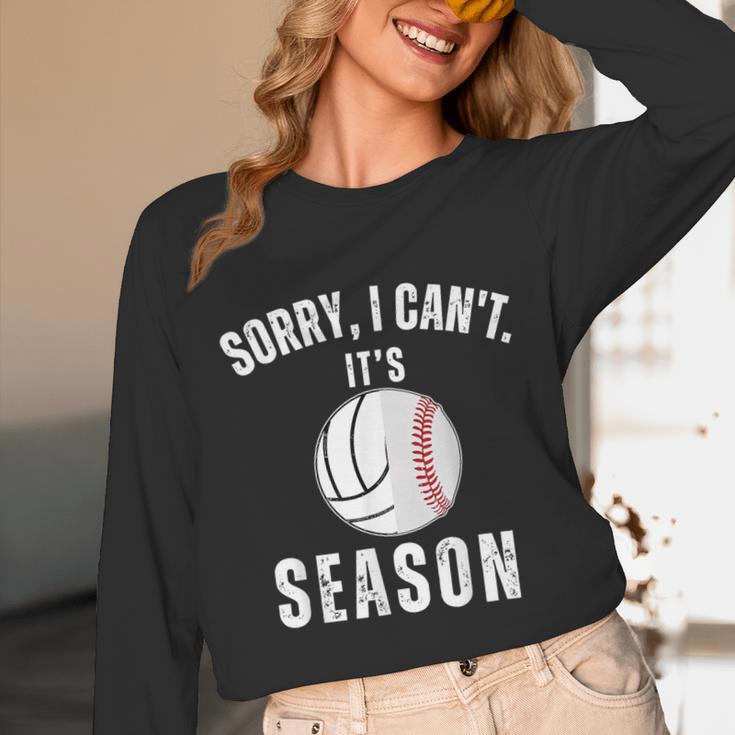 Sorry I Can't It's Volleyball Baseball Season Mom Of Both Unisex Long Sleeve T-Shirt
