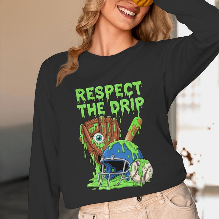 Spooky Zombie Respect The Drip Baseball Halloween Unisex Long Sleeve T-Shirt Spooky Zombie Respect The Drip Baseball Halloween Unisex Long Sleeve T-Shirt