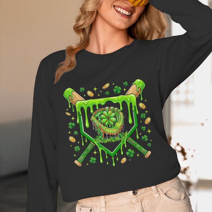 St Patricks Day Baseball Ice Cream Shamrock Baseball Player Unisex Long Sleeve T-Shirt St Patricks Day Baseball Ice Cream Shamrock Baseball Player Unisex Long Sleeve T-Shirt